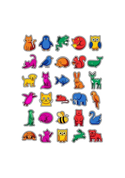 30 Adet Sevimli Pop-art Hayvan Sticker Seti - Laptop Ajanda Defter İçin Çok Renkli