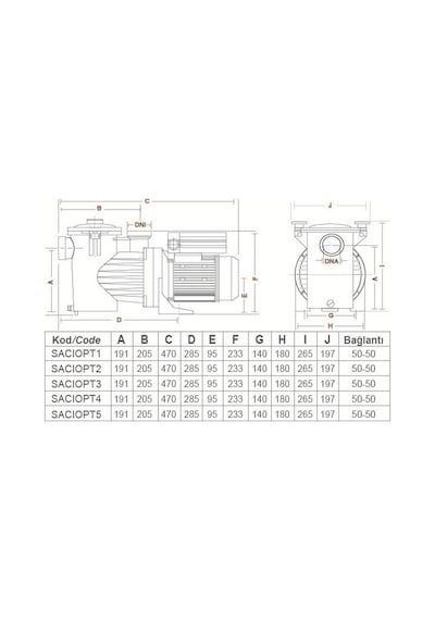 Saci Optima Havuz Pompası 0.33 Hp 220 Volt