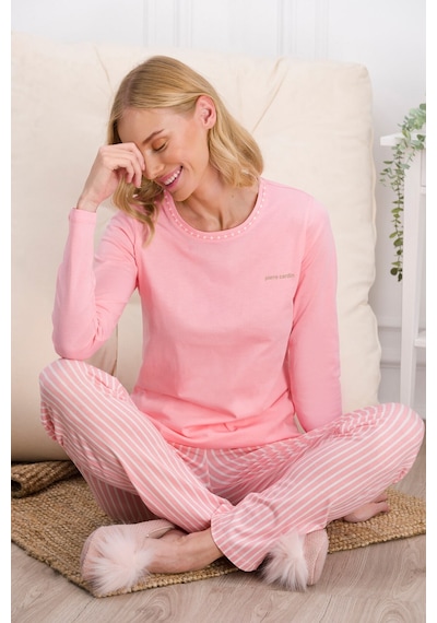 Pierre Cardin Pembe Çizgili Kadın Pijama Takımı