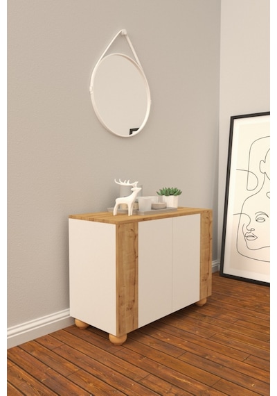 B3Concept B3 Concept Nort Serisi Beyaz & Safir Meşe 2-Beyaz Kapak 2-Safir K