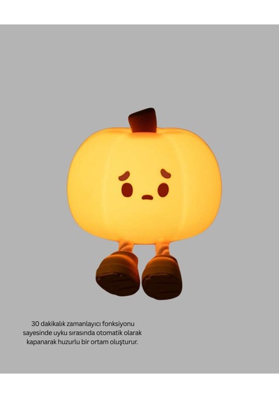 Pumpkin Led Night Light Dokunmatik Şarjlı Silikon Gece Lambası Yeni Nesil Diğer 45860809