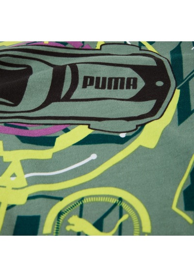 Puma Hot Wheels Graphic Çocuk Yeşil T-shirt 630074
