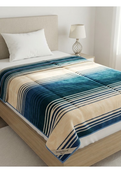 Dreamweave Tek Kişilik Çizgili Pelüş Battaniye 160x220 Cm Çok Renkli