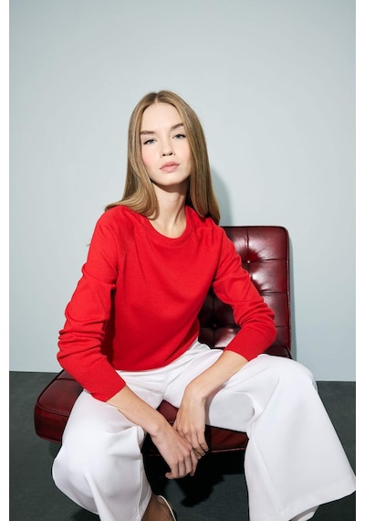 Defacto Relax Fit Bisiklet Yaka Basic Düz Triko Kazak I6913az25wnrd117 Kırmızı Defacto Relax Fit Bisiklet Yaka Basic Düz Triko Kazak I6913az25wnrd117 Kırmızı