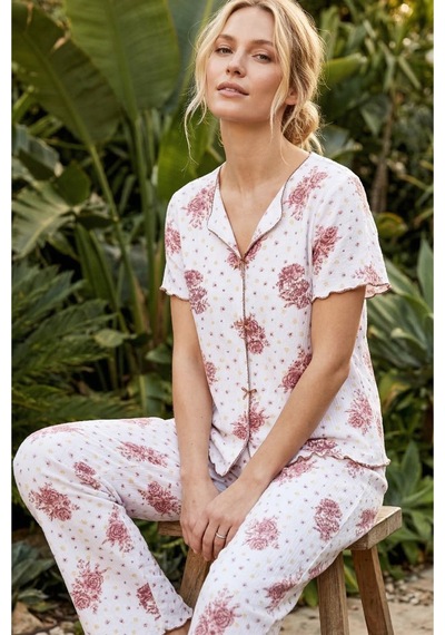 Siyah İnci Fitilli Kaşkorse Örme Pijama Takım 26120553 Beyaz Gülkurusu
