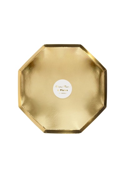 Meri Meri - Gold Plates - Altın Tabaklar - L - 8'li