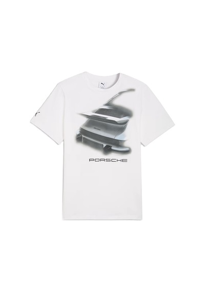 Puma 634489-05 Porsche Graphic Tee 1 Tişört Erkek T-shirt Beyaz