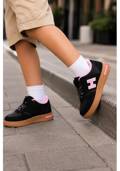 Mini Bonito Kız Erkek Çocuk Günlük Sneakers Spor Ayakkabı Şık Ve Rahat Çocuk Ayakkabısı Siyah