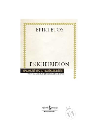Enkheiridion-Hasan Ali Yücel Klasikler - Epiktetos - İş Bankası Kültür Yayınları