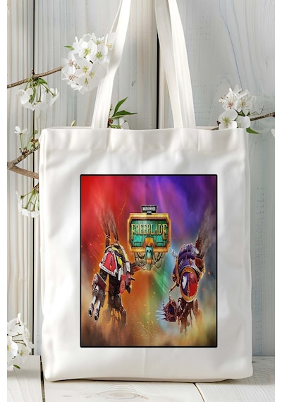 Art Hediye Warhammer 40,000: Freeblade Mobil Oyun Baskılı Omuz Çanta Çift Tafaflı Baskı Kişiye Özel 5 Çok Renkli