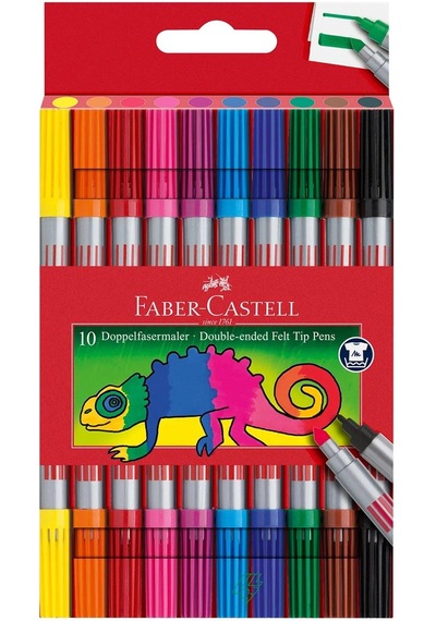 Faber Castell Çift Taraflı Keçeli Kalem 10 Renk