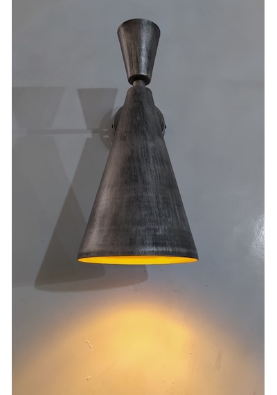 Mylights Retro Rustik Gri Eskitme Duvar Lambası Aplik Eskitme