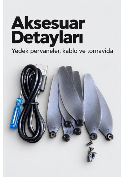 Kameralı Drone Katlanır Gövde Ve Yedek Pervane Seti