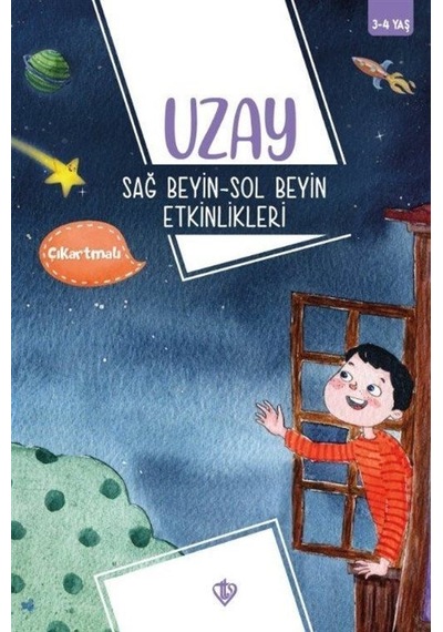 Uzay - Sağ Beyin - Sol Beyin Etkinlikleri-Çıkartmalı - 3 - 4 Yaş- Türkiye Diyanet Vakfı Yayınları