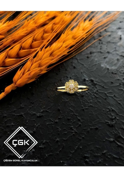 Çgk Çiğdem Gürel Kuyumculuk Çıtır Kalpli Yüzük Gold