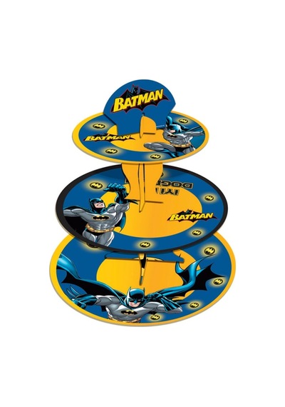 Batman Kek Standı Cupcake Kek Standı 3 Katlı Çok Renkli