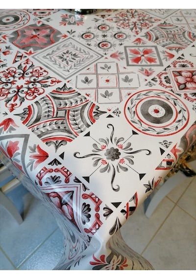 Elyaflı Pvc Muşamba - Desenli Silinebilir Masa Örtüsü Mrl 191 C Rengarenk