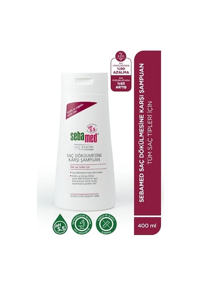Sebamed Saç Dökülmesine Karşı Etkili Kafein ve Ginkgo Biloba İçerikli Şampuan 400 ML