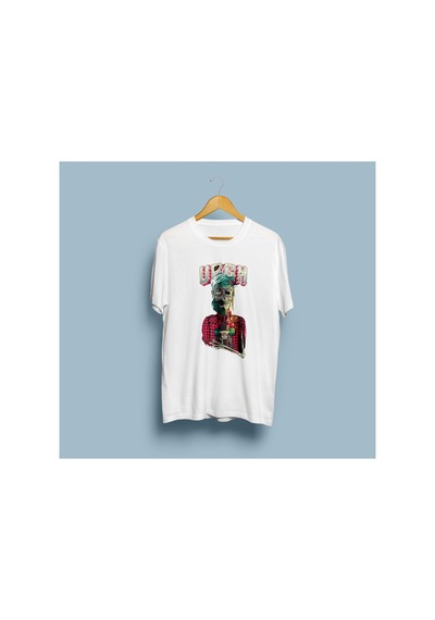 Bahriyeli Collection Overize Ölene Kadar Paten Urgh Tasarım Unisex T-shirt Beyaz