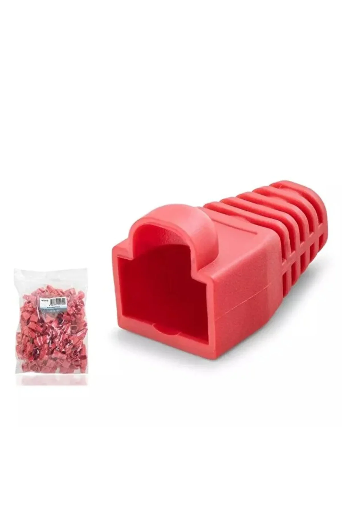 30 Adet Yeni Nesil Rj45 8p8c - 30 Adet Kırmızı Cover Set Rj45 2in1 Cover Jak Set