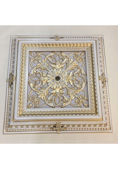 Saray Tavan Göbek Panel 72cm 72cm Bronz Içerisine Led Döşenebilir Panel