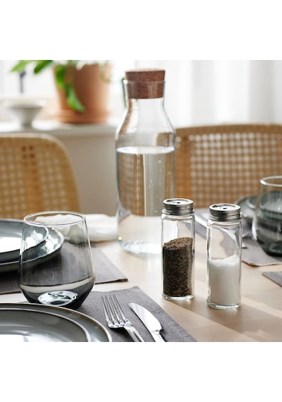 Ikea Cıtronhaj 2'li Tuzluk Ve Biberlik Seti 100 Ml 12 X 4 Cm Şeffaf Krom Metal - Şeffaf