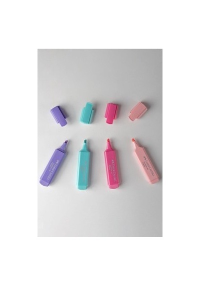 Pastel Renklerde 4'lü Fosforlu Kalem Seti, Su Bazlı 124-Pembe