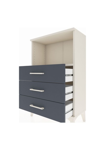 Arges Komodin Tek Raflı 3 Çekmeceli 60x30x96 Aytaşı-antrasit Aytaşı