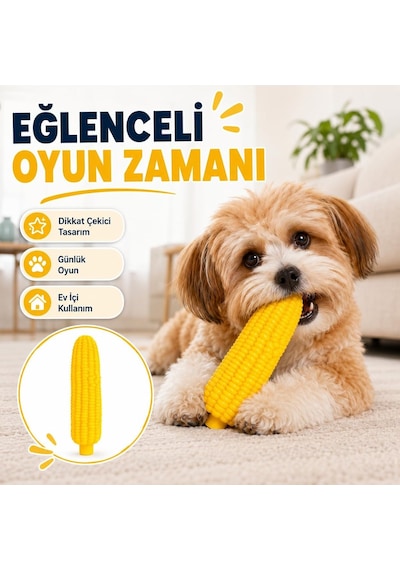 Tr Madpet Sesli Mısır Isırma Oyuncağı - Köpek Ve Kedi İçin Çiğneme Oyuncağı - Diş Kaşıma Ve Oyun Aktivite