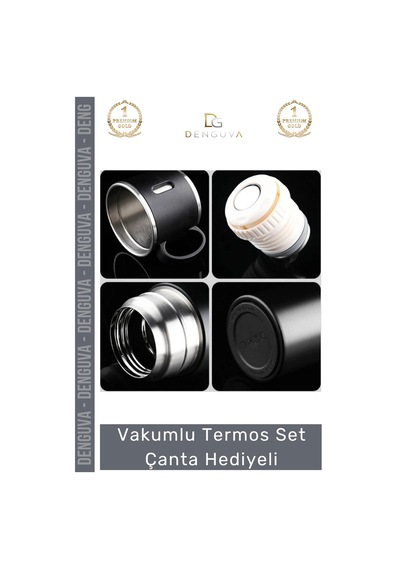 Çeliktermos Vakumlu Çelik Termos Bardaklı Kamp Ğcılık Piknik Isı Koruyucu Set Çanta Hediyeli 550 Ml Çok Renkli