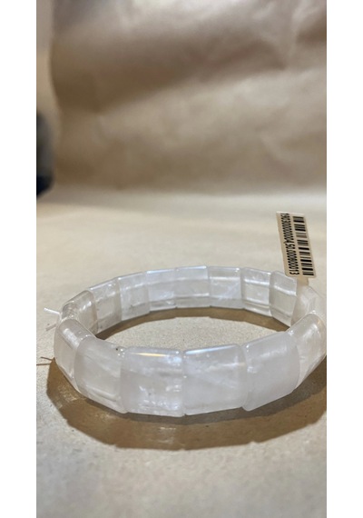 Kristal Quarts Doğal Taş Bileklik Hand Made El İşi Beyaz
