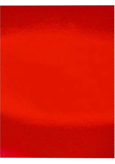 Aynalı Metalik Metalize Fon Kartonu Kırmızı 50x70cm 5 Adet Tek Renk