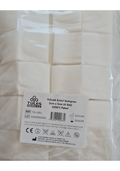 Örgüsüz Nonsteril Spanç 5 X 5 CM 4 Kat 1.000'lik Paket