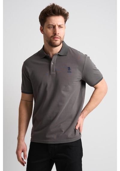 Alexander Gardi Alexandergardı Polo Yaka Düğmeli T-shirt Antrasit