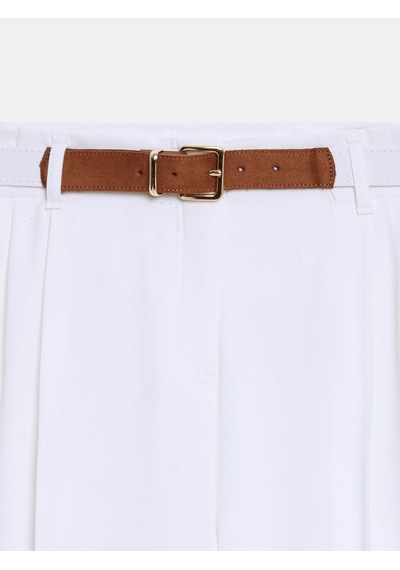 DİLVİN 72715 Kemerli Pileli Pantolon-açık Taş
