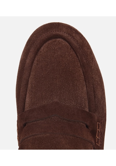 Hotiç Kadın Süet Deri Kahverengi Yumuşak Dokulu Klasik Loafer