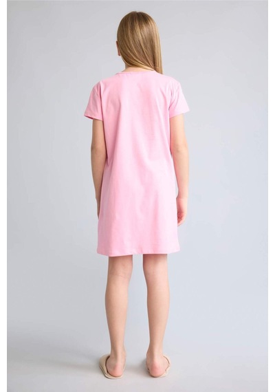 Defacto Dısney Lılo & Stıtch Kısa Kollu Pembe Elbise Kız Çocuk H5515a826smpn253 Pembe-pn253