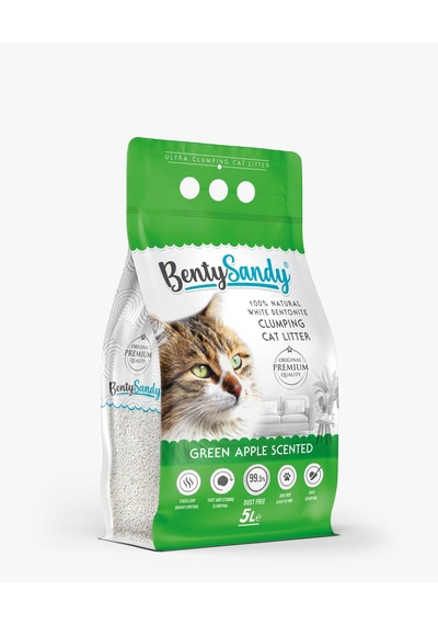 Benty Sandy Yeşil Elma Kokulu Kedi Kumu 5 L