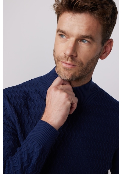 Tudors Slim Fit Dar Kesim Yarım Balıkçı Yaka Desenli Tüylenmeyen Lacivert Erkek Kazak-28656-lacivert Lacivert Tudors Slim Fit Dar Kesim Yarım Balıkçı Yaka Desenli Tüylenmeyen Lacivert Erkek Kazak-28656-lacivert Lacivert