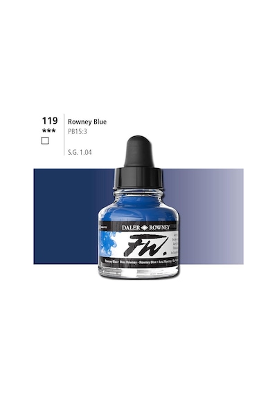 Daler Rowney Fw Ink Akrilik Mürekkep 29.5 Ml Rowney Blue 119 Diğer