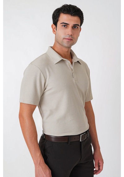 Efor Slim Fit Pamuklu Kıvrılmaz Polo Yaka Taş Tişört Ts 928
