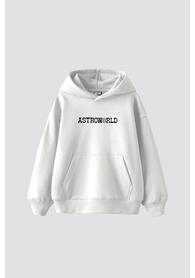 Startmore Astroworld Baskılı Oversize Unisex Beyaz Beyaz