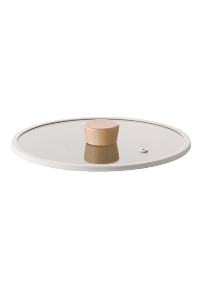 Neoflam 22cm Düz Silikon Çerçeveli Cam Kapak Bej Sku: Smg8690010563910 Açık Ahşap