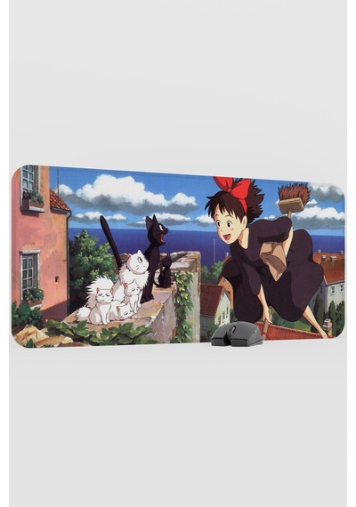 Kiki's Delivery Service Anime V1 - 90x40 Xxl Gaming Kauçuk Kaymaz Taban Mouse Pad Fare Altlığı