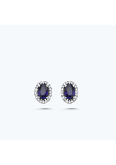 Altınbaş Pırlanta Safir Oval Küpe Erm956s-8k Beyaz