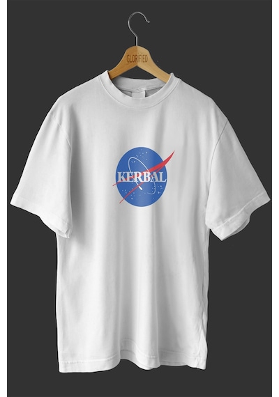 Noıssey -wed Kerbal Tasarım Baskılı Oversize T-shirt Tişört Beyaz