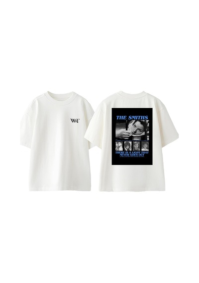 Thewert The Smiths 2 Tasarım Sırt Baskılı Pamuk Beyaz Oversize T-shirt