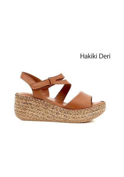 Gönderi(R) Gönderi R Kadın Taba Antik Cırt Bantlı Dolgu Topuk Hakiki Deri Sandalet Dyza70945307 Taba