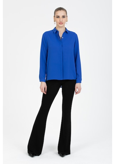 Pera Moda Basic Önü Kısa Arkası Uzun Küçük Ve Büyük Bedenli Jessica Gömlek Saks Mavisi Pera Moda Basic Önü Kısa Arkası Uzun Küçük Ve Büyük Bedenli Jessica Gömlek Saks Mavisi