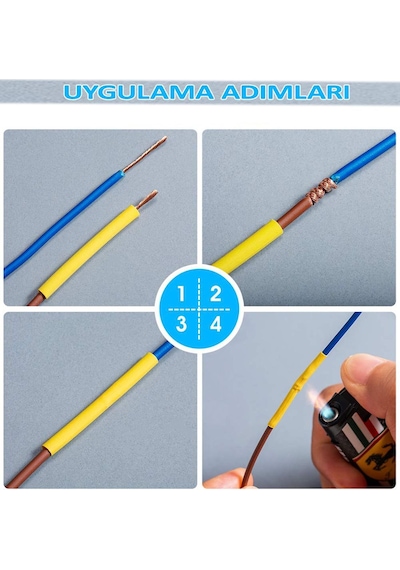 Makaron Kablo Koruyucu Seti 560 Parça Isıyla Daralan Kablo Yalıtım Tamir Seti Kablo Toplayıcı Aparat